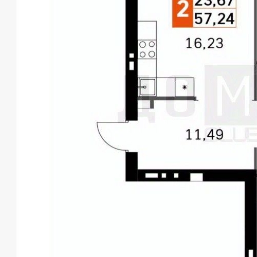 2-комн квартира д. Митькино, улица Цветочная, 3