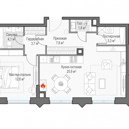 2-комн квартира Москва г., Дубовой Рощи ул.