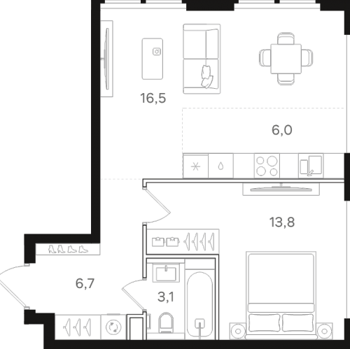 1-комн квартира Москва г., Открытое ш.,  к. 6