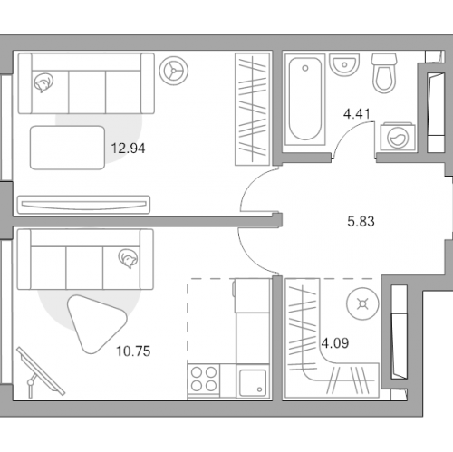 1-комн квартира Москва г., Верхнелихоборская ул.,  к. 1