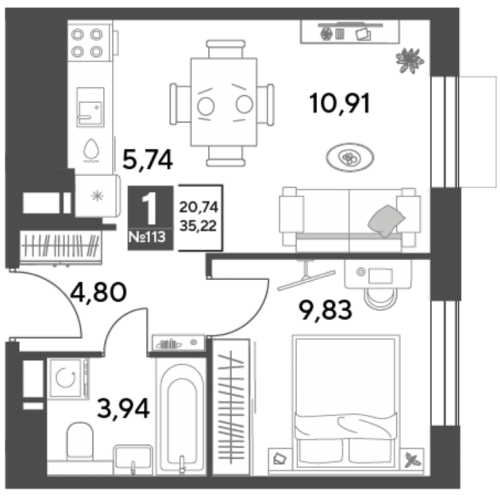1-комн квартира Пушкино г., Зелёная Роща ул.,  к. 10