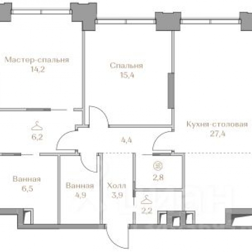 2-комн квартира Лужнецкая наб