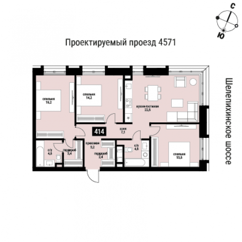 3-комн квартира г.Шмитовский проезд, вл.40