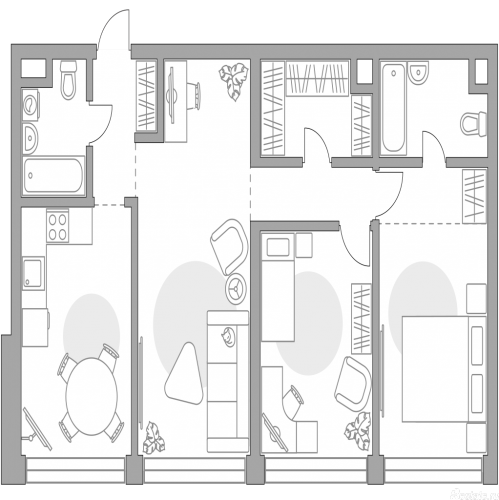 3-комн квартира , улица Народного ополчения, 34