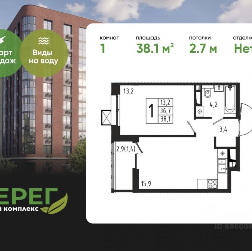 1-комн квартира Долгопрудный г, Парковая ул,  д. 8