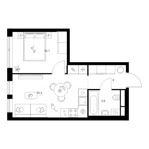 1-комн квартира Москва г., Маршала Прошлякова ул.,  к. 1.2