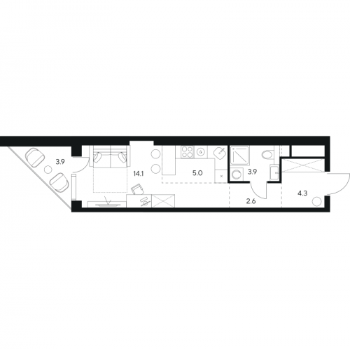 Студия Москва г., Ярцевская ул.,  к. 1