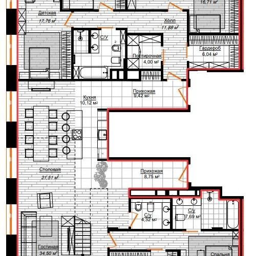 6-комн квартира Долгоруковская улица, 25к2