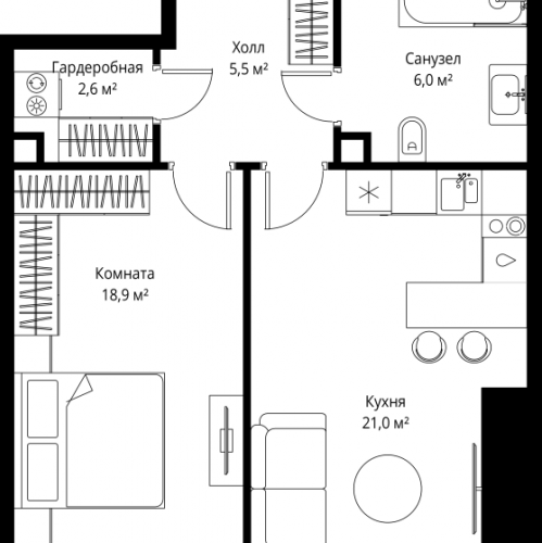 1-комн квартира Москва г., 1-й Красногвардейский проезд,  к. 1