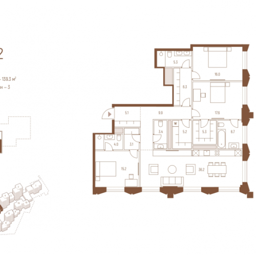 3-комн квартира Москва г., Кутузовский пр-кт,  к. 5.2