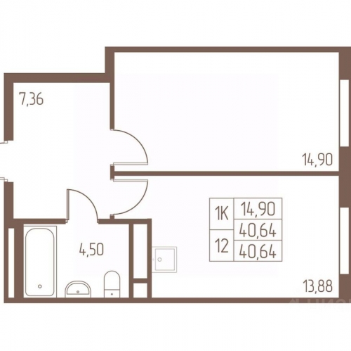 1-комн квартира Ивантеевка г, Первомайская ул