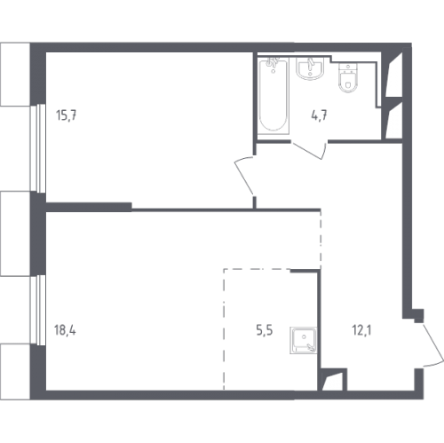 1-комн квартира Раздоры д., Мякининское ш.,  к. 19