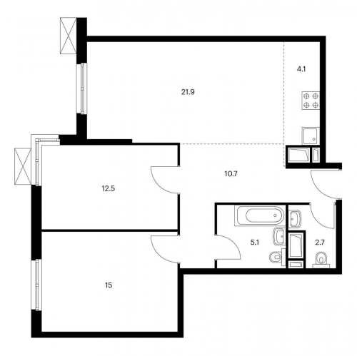 2-комн квартира ул. Муравская, 44к3