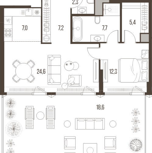 1-комн квартира Летниковская ул,  к. 5