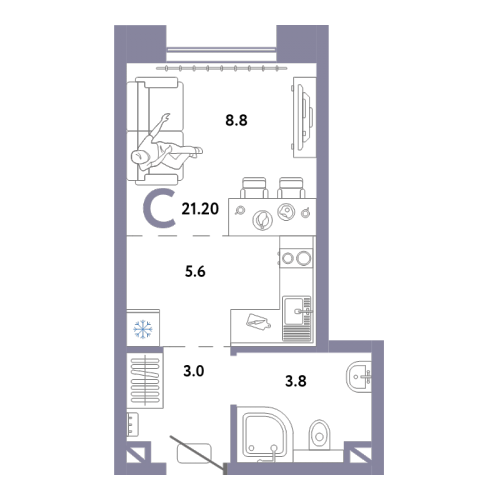 Студия Москва г., Озерная ул.,  к. Байкал