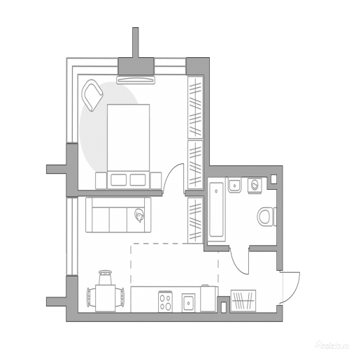1-комн квартира , Шарикоподшипниковская ул., 11