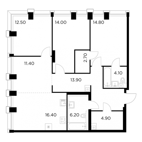 3-комн квартира Москва г., Адмирала Макарова ул.,  к. 1