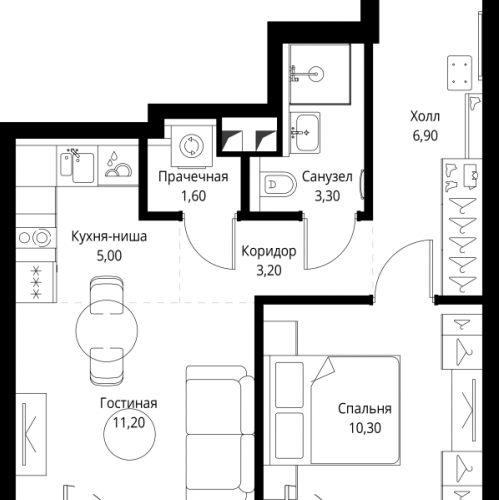 1-комн квартира Москва г., Верейская ул.,  к. SET.1.3