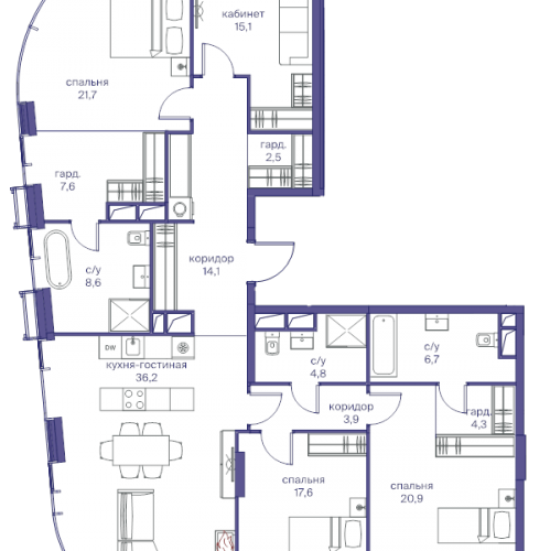 4-комн квартира Москва г., Сергея Макеева ул.,  к. 4