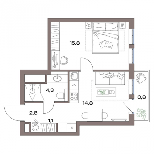 1-комн квартира Москва г., Дубнинская ул.,  к. 12
