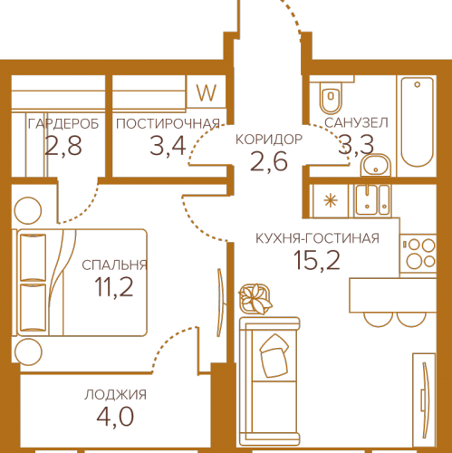 1-комн квартира Москва г., Сосинская ул.,  к. 3
