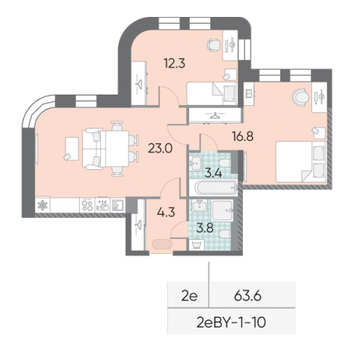2-комн квартира Москва г., Братьев Весниных б-р,  к. 1-3