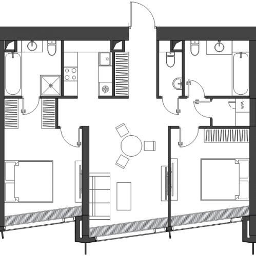 2-комн квартира Москва г., Краснопресненская наб.,  к. 1