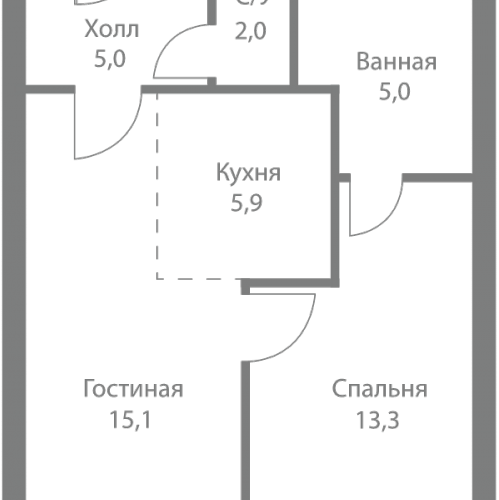 1-комн квартира Москва г., Сколковское ш.,  к. 4