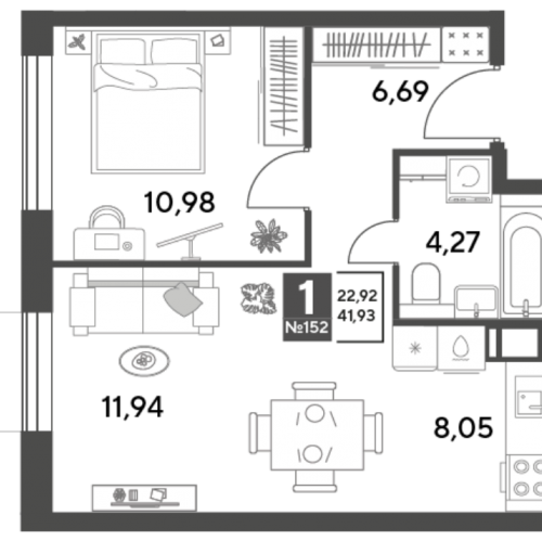 1-комн квартира Пушкино г., Зелёная Роща ул.,  к. 10