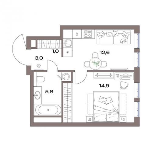 1-комн квартира Москва г., Дубнинская ул.,  к. 12
