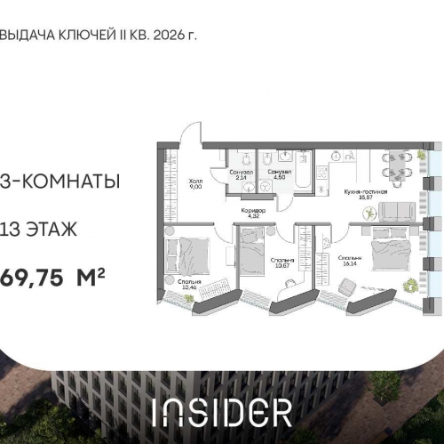 3-комн квартира Автозаводская ул, вл. 24к1