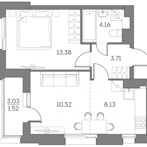 1-комн квартира Москва г., Рязанский пр-кт,  к. 1