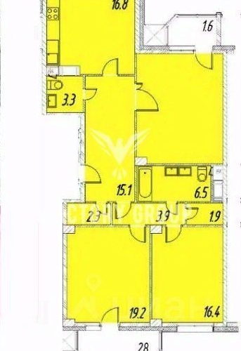 3-комн квартира Мосфильмовская улица, 88к2с6
