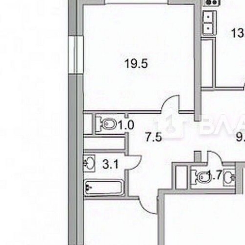 3-комн квартира улица Твардовского, 12к2