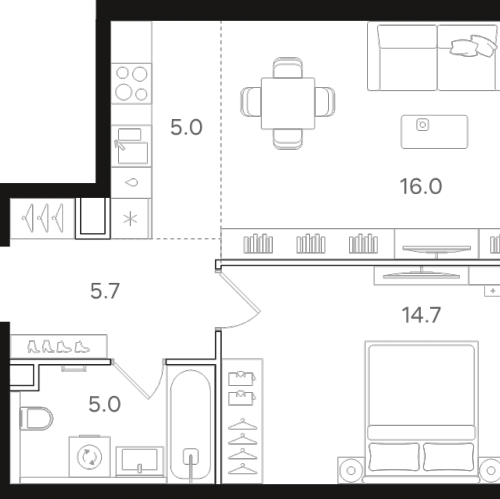 1-комн квартира Москва г., Открытое ш.,  к. 1