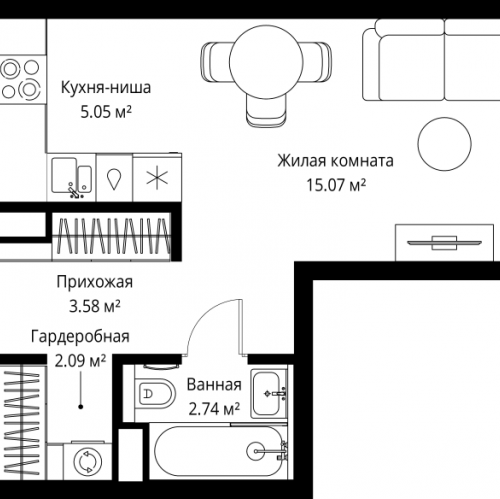 Студия Москва г., Верейская ул.,  к. 2