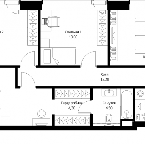 3-комн квартира Москва г., Верейская ул.,  к. Indigo 3