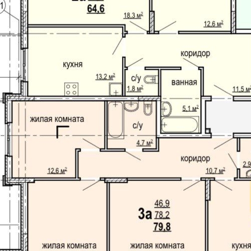 2-комн квартира Коломна, улица Ленина, 155