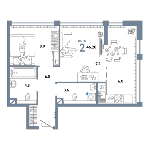 1-комн квартира Москва г., Озерная ул.,  к. Байкал
