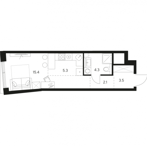 Студия Москва г., Ярцевская ул.,  к. 1