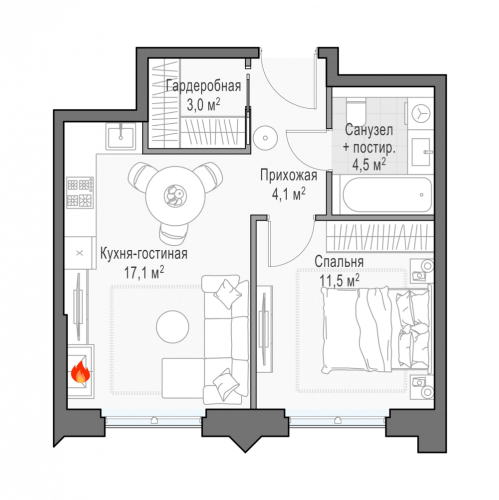1-комн квартира Москва г., Дубовой Рощи ул.