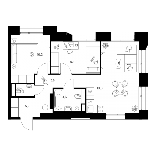 2-комн квартира Москва г., Ильменский проезд,  к. 1.1.3