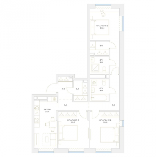 3-комн квартира Марьино п., Харлампиева ул.,  к. 22