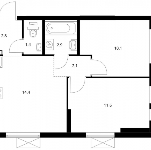 2-комн квартира Котельники, мкр. Белая Дача, корп. 10