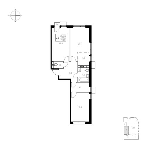 2-комн квартира Марусино пгт., Заречная ул.,  к. 1.1