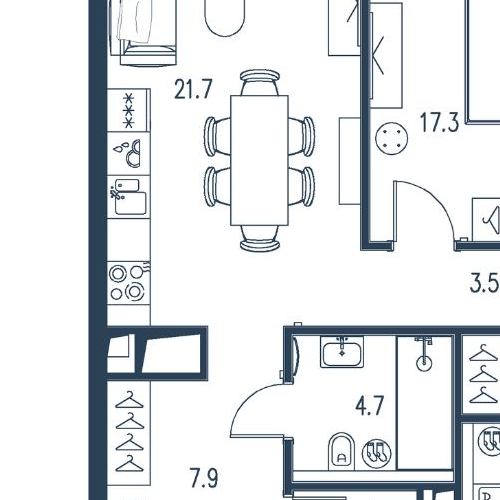 4-комн квартира Щукинская улица, 3