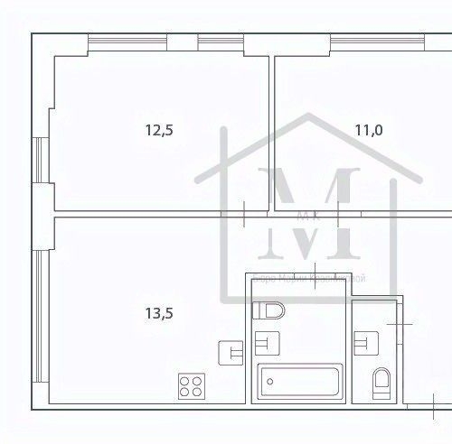 2-комн квартира улица Летчика Осканова,  д. 6