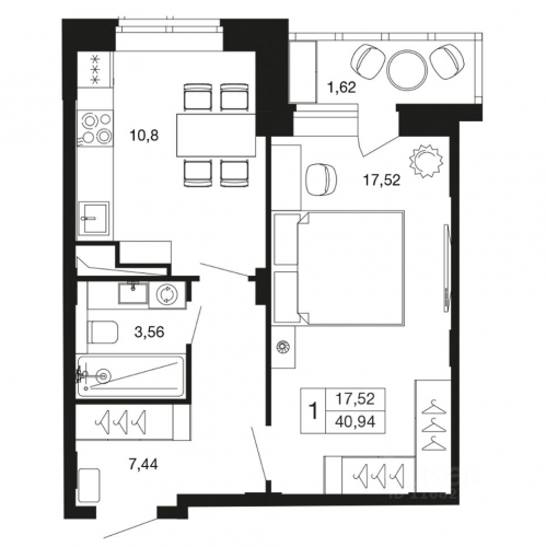 1-комн квартира Наро-Фоминский городской округ, улица Чкалова
