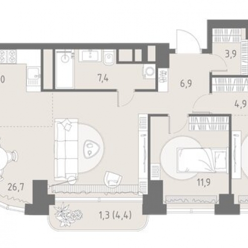 3-комн квартира Верейская улица,  д. 23