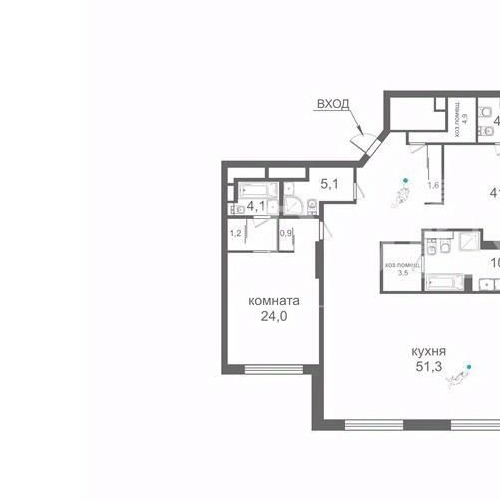 5-комн квартира 1-й Смоленский переулок, 17